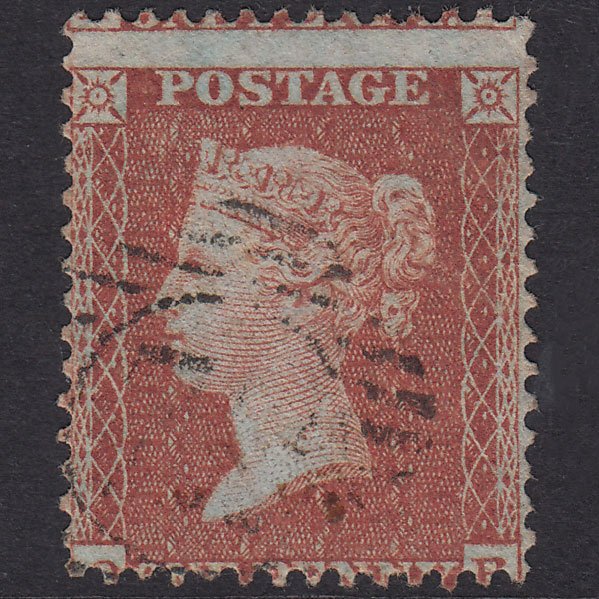 GB QV 1855 1d Red-Brown Plate 10 SGC6(1) OB FU Light Cancel Misperf