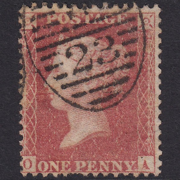 GB QV 1857 1d Rose-Red Plate 43 SG40-C10(1) OA-OB GU London D&S W23