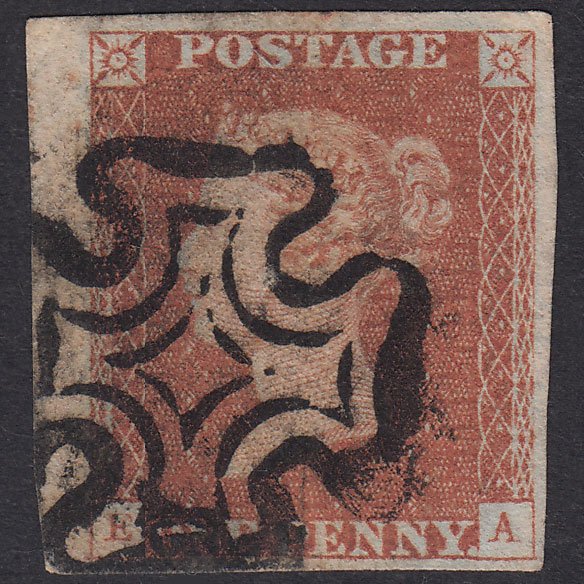 GB QV 1841 1d Plate 22 SG8-B1(1) EA GU Missing Imprimatur 4M MX Pinhole