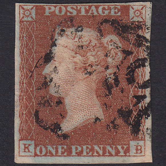 GB QV 1841 1d Plate 22 SG8-B1(1) Guideline KB GU Missing Imprimatur 4M MX