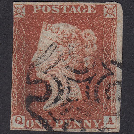 GB QV 1841 1d Red-Brown Plate 22 SG8-B1(1) QA FU Missing Imprimatur 3M MX