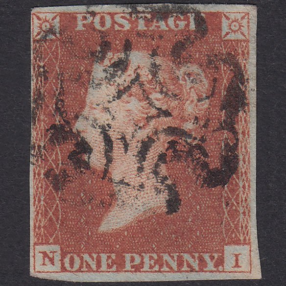 GB QV 1841 1d Red-Brown Plate 22 SG8-B1(1) NI GU Missing Imprimatur 4M MX