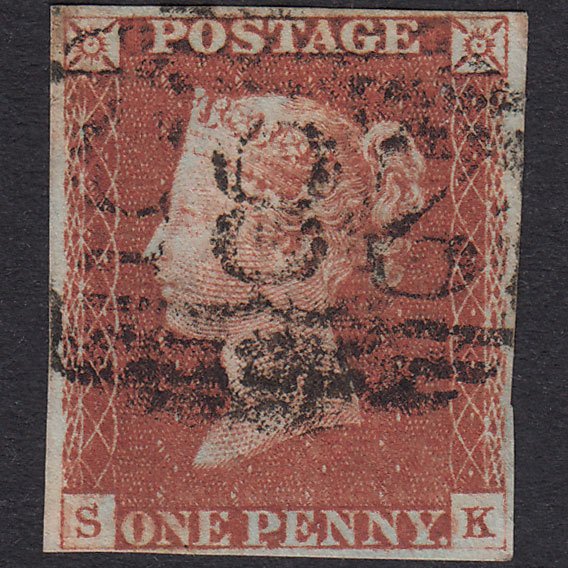GB QV 1841 1d Red-Brown Plate 67 SG8-B1(1) SK FU 4M Exeter 285