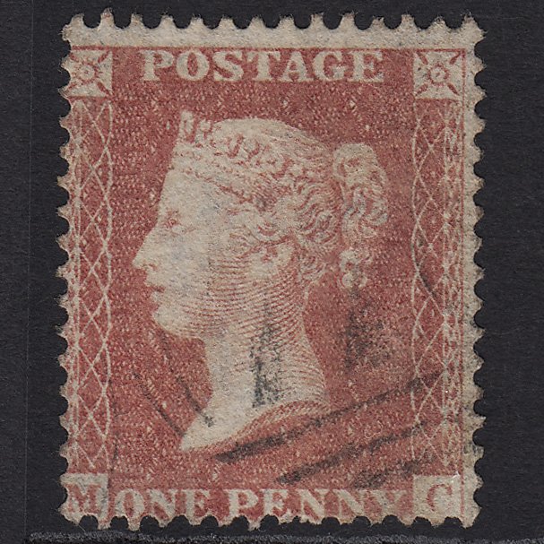 GB QV 1857 1d Rose-red (Plate 37) SG40-C10(1) MC FU Light Cancel