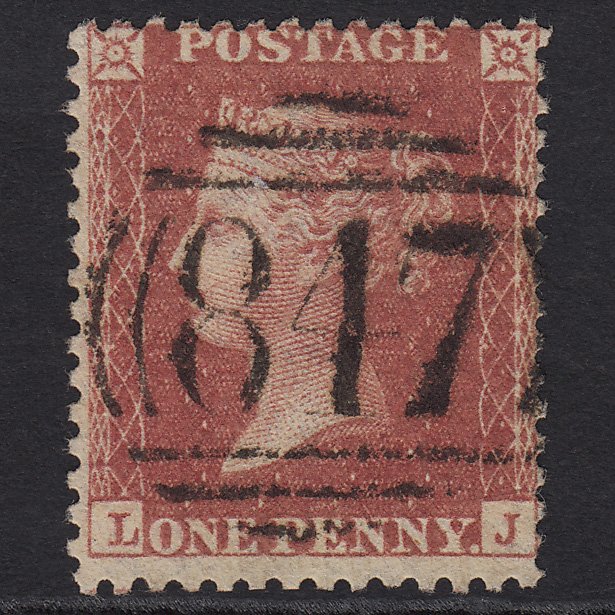 GB QV 1857 1d Rose-red (Plate 44) SG40-C10(1) LJ FU Warrington 847