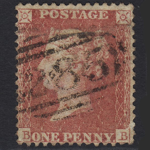 GB QV 1857 1d Rose-red (Plate 56) SG40-C10(1) BB GU Exeter 285