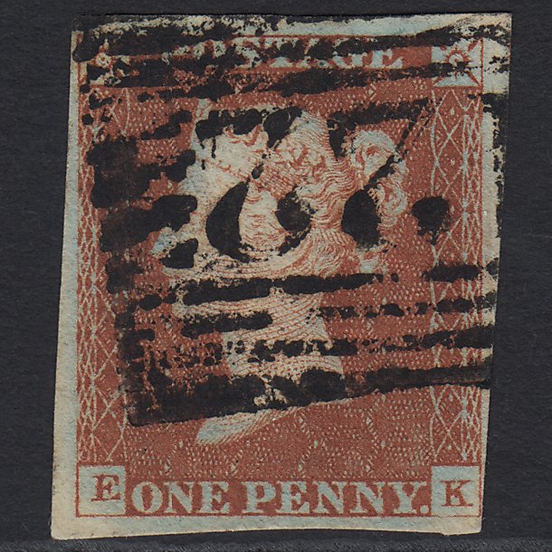 GB QV 1841 1d (Plate 35) SG8-B1(1) EK FU 4 Margins Duns (dunse) 122 Late Usage