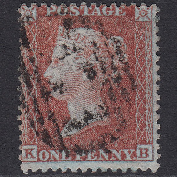 GB QV 1855 1d Red-brown (Plate 13) SGC6(1) Framed Reverse KB FU