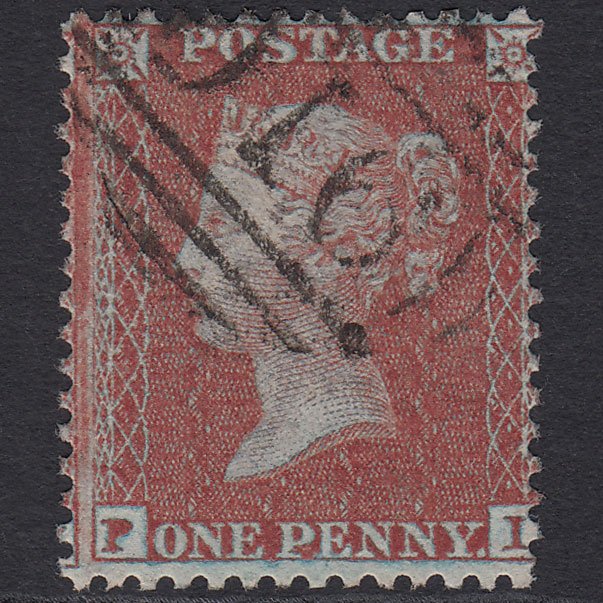 GB QV 1855 1d Plum (Plate 4) SGC6(3) Framed Reverse PI VFU Woodstock 910