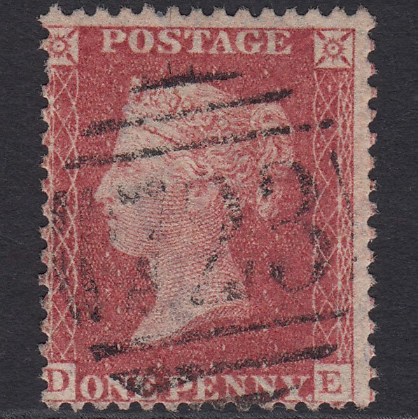 GB QV 1861 1d Rose-red (Plate 51) SG42-C12(3) DE FU Southampton 723 Misperf
