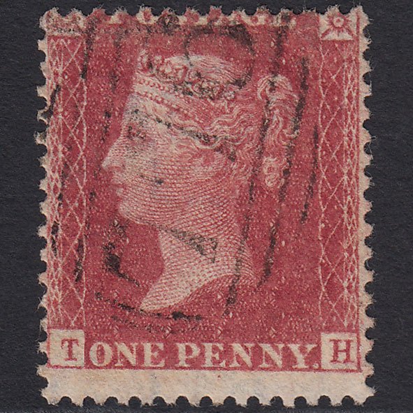 GB QV 1857 1d Rose-red (Plate 52) SG40-C10(1) TH FU Taunton 776 Misperf