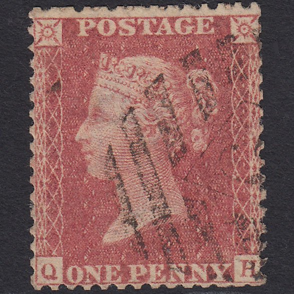 GB QV 1857 1d Pale Rose (Plate 36) SG39-C10(3) QH GU London IS Cancel