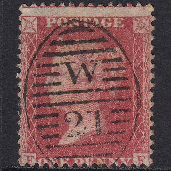 GB QV 1857 1d Rose-red (Plate 36) SG40-C10(1) FF GU London D&S W21 Misperf