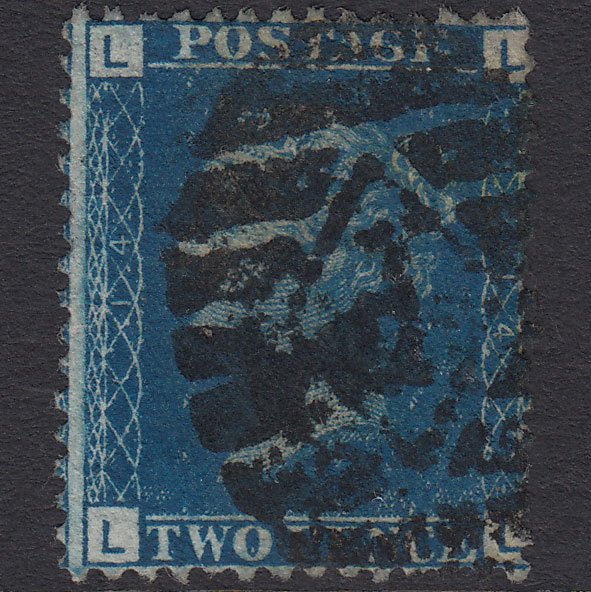 GB QV 1869 2d Blue (Plate 14) SG46-G3 LL FU London P in Diamond