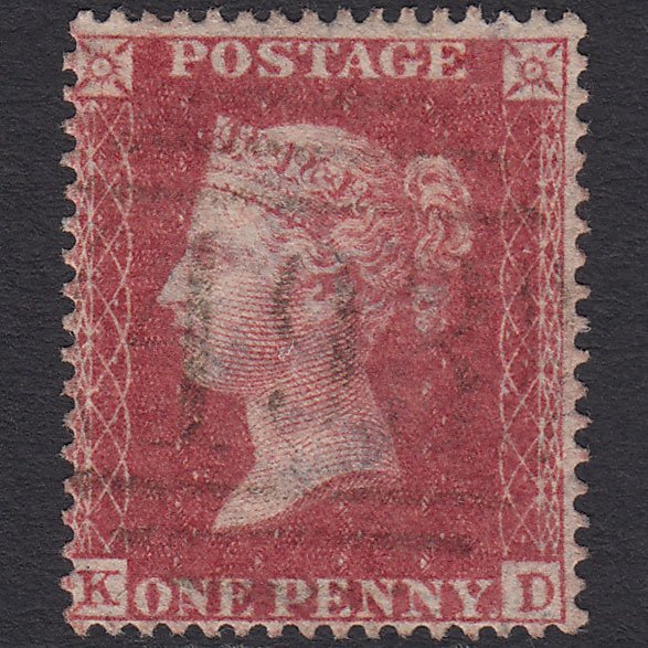 GB QV 1857 1d Rose-red (Plate 37) SG36-C11 KD VFU Maidstone 493
