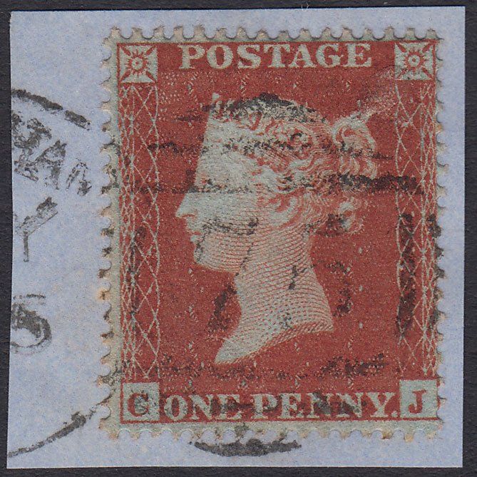 GB QV 1854 1d (Plate 193) SG17-C1(1) CJ GU Birmingham 75 Spoon on Piece