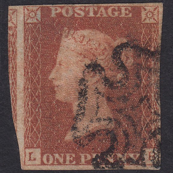GB QV 1841 1d Pl 22 SG8-B1(1) Guideline LB GU Missing Imprimatur Nr 4M MX