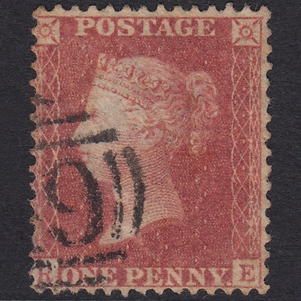 GB QV 1857 1d Rose-Red Plate 48 SG40-C10(1) RE GU