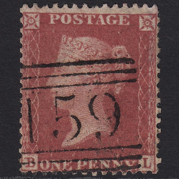 GB QV 1857 1d Rose-red (Plate 60) SG40-C10(1) BL FU Glasgow 159