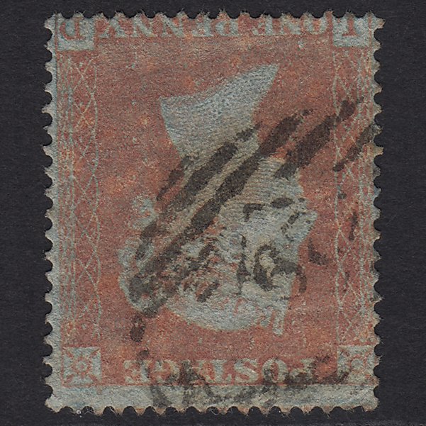 GB QV 1854 1d Red-brown (Plate 180) SG17-C1(1) Wmk Inv LD GU London IS 29