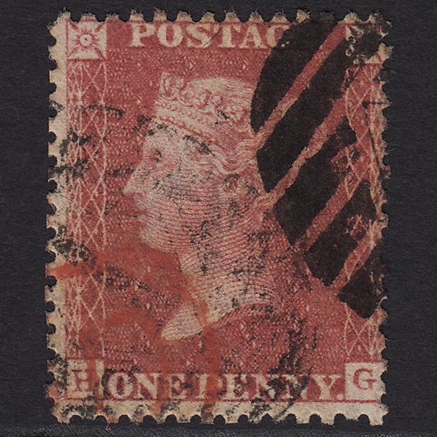 GB QV 1861 1d Rose-red Plate R16 SGC13(3) HG GU London Red Paid Cancel