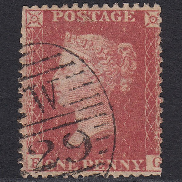 GB QV 1857 1d Rose-red (Plate 62) SG40-C10(1) FG GU London D&S W29