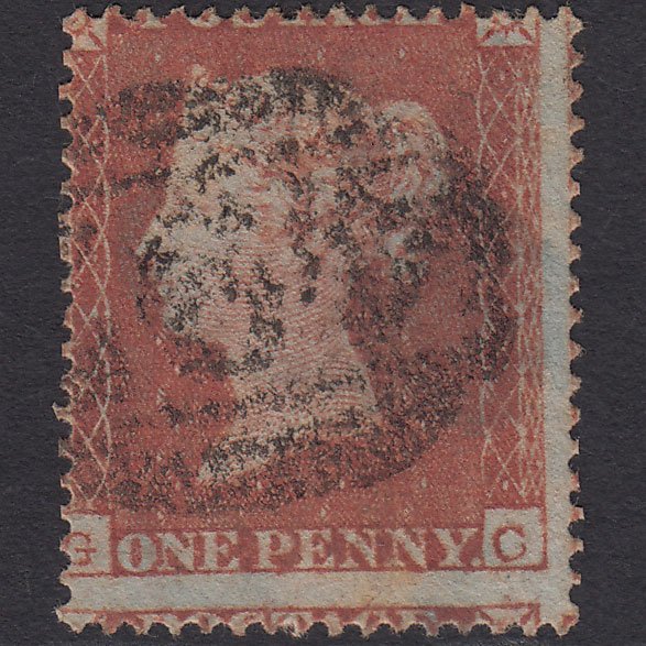 GB QV 1854 1d Red-brown (Plate 176) SG17-C1(1) GC GU Misperf