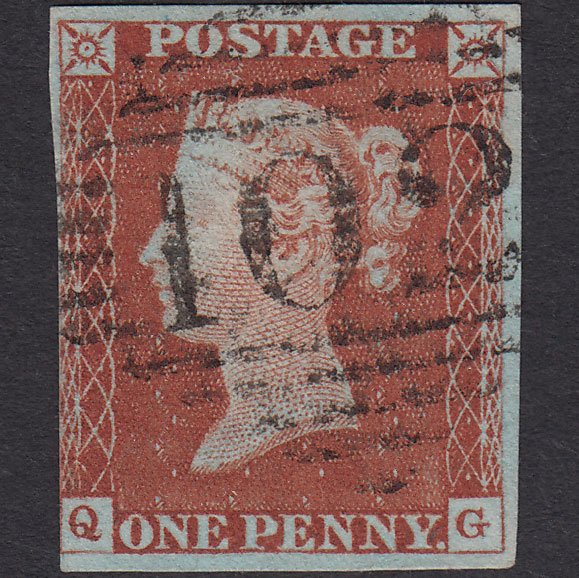 GB QV 1841 1d Red-brown (Plate 51) SG8-B1(1) QG FU nr 4M Carrickfergus 102