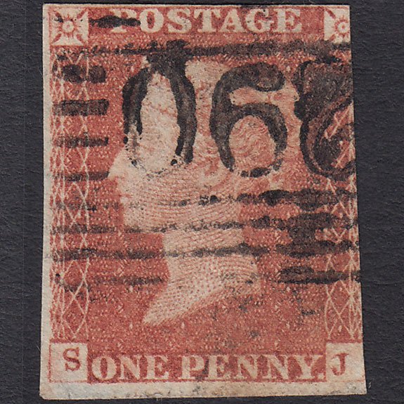 GB QV 1841 1d Red-brown (Plate 78) SG8-B1(1) SJ GU 3m Portsoy 290 Inverted S