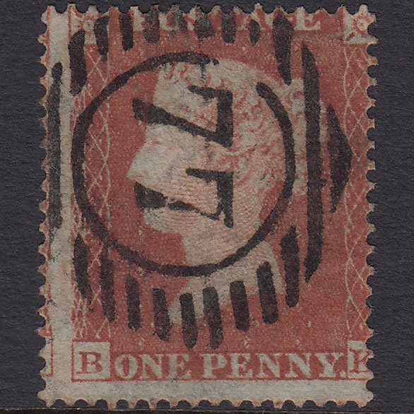GB QV 1854 1d Red-brown (Plate 172) SG17-C1(1) BK FU London D&S 77 Misperf