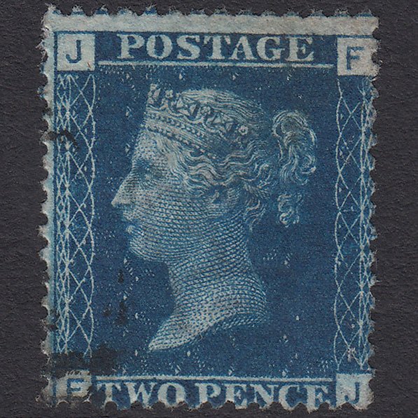 GB QV 1869 2d Blue (Plate 15) SG46-G3 FJ FU Light Cancel Misperf