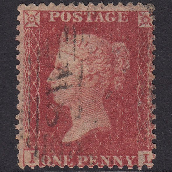 GB QV 1857 1d Rose-Red Plate 52 SG40-C10(1) IL GU London D&S Cancel