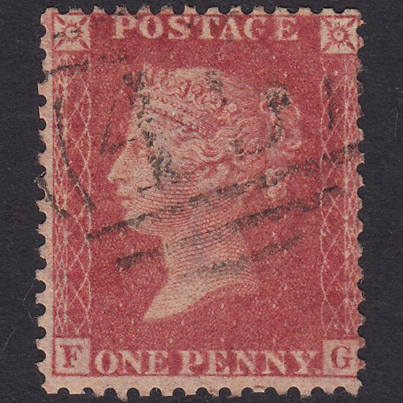 GB QV 1857 1d Rose-Red Plate 42 SG40-C10(1) FG FU Barnsley 49