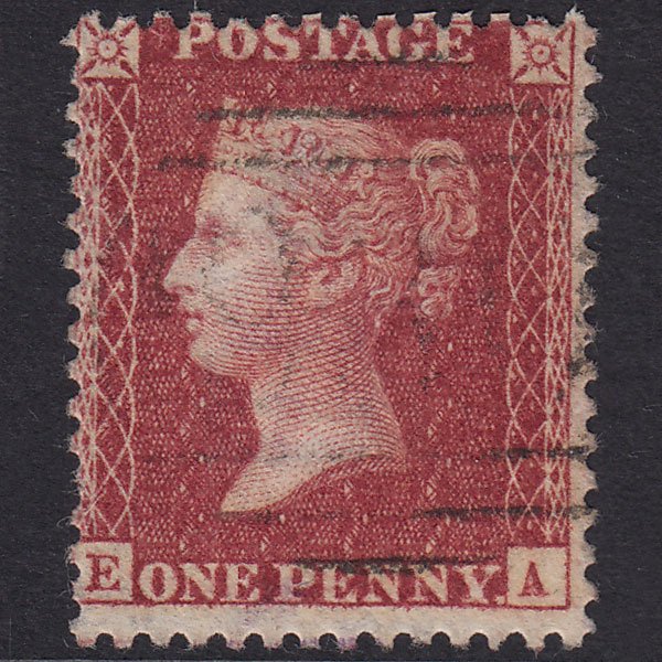 GB QV 1857 1d Deep Rose-Red Plate 43 SG41-C10(4) EA VFU Light Cancel