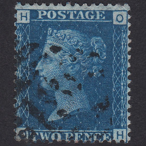 GB QV 1869 2d Blue Plate 14 SG46-G3 OH GU London Is 18