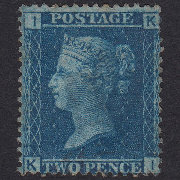 GB QV 1858 2d Blue Plate 9 SG45-G2 KI GU Light Cancel