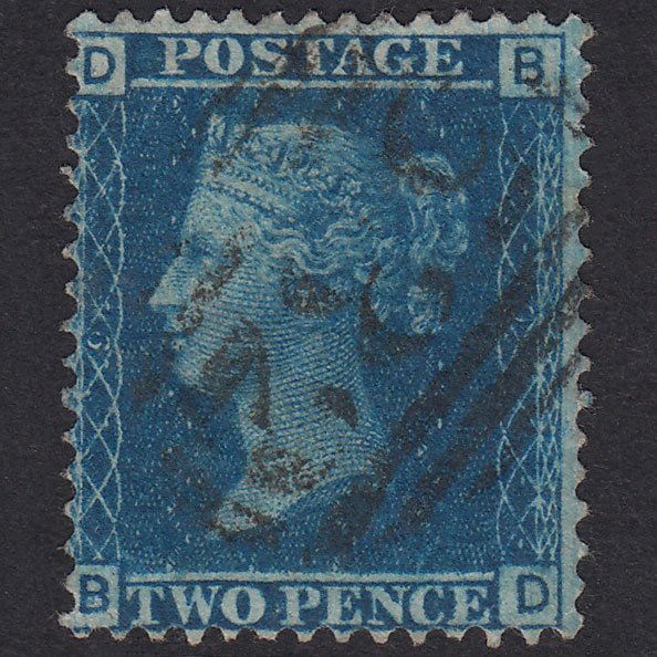 GB QV 1858 2d Blue Plate 9 SG45-G2 BD FU Monmouth 532