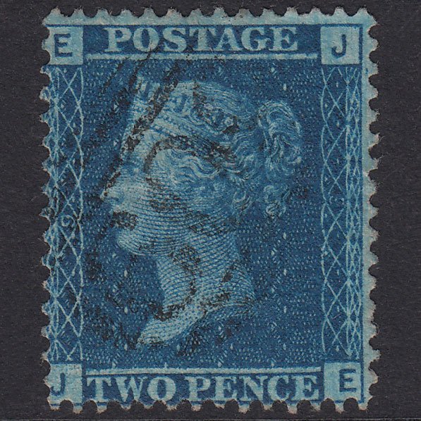 GB QV 1858 2d Blue Plate 9 SG45-G2 JE FU Penzance 609
