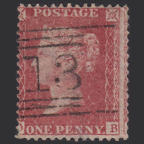 GB QV 1857 1d Rose-red (Plate 27) SG40-C10(1) OB GU Scotland Misperf