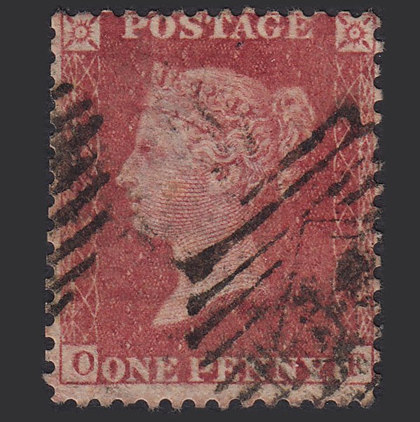 GB QV 1857 1d Rose-red (Plate 43) SG40-C10(1) OF GU London IS Cancel