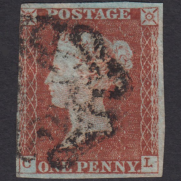 GB QV 1841 1d Red-brown (Plate 34) SG8-B1(1) CL GU 3 Margins Maltese Cross