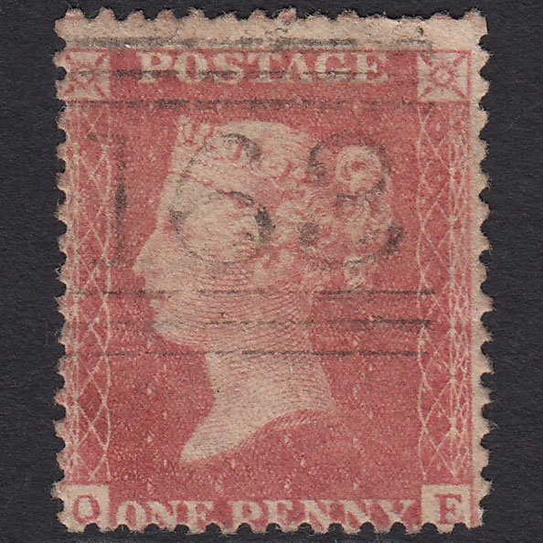 GB QV 1857 1d Pale Rose (Plate 27) SG39-C10(3) QE FU Greenock 163