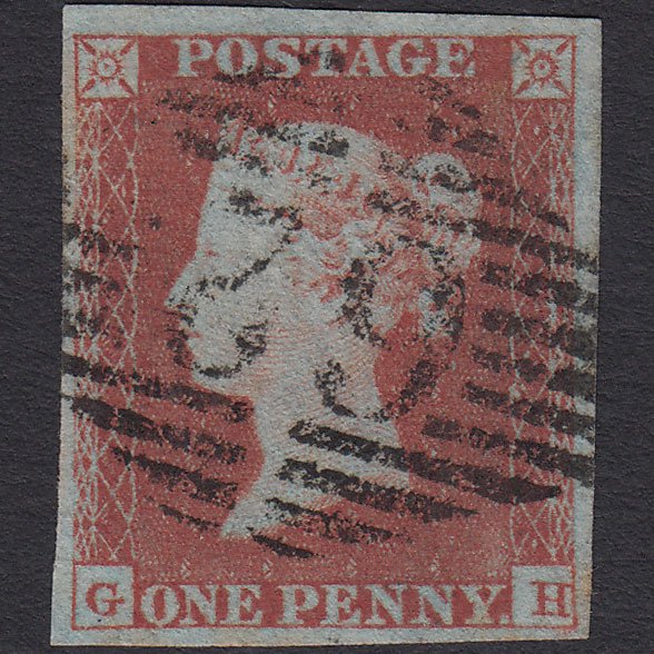 GB QV 1841 1d Red-brown (Plate 162) SG8-B2(1) GH GU 4M Belfast-split 62s