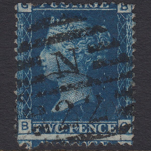 GB QV 1869 2d Blue (Plate 15) SG46-G3 BG FU London D&S N22 Blind Perf