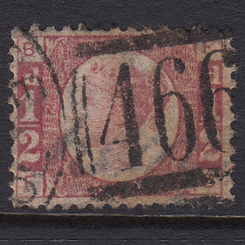 GB QV 1870 1/2d Rose-red (Plate 12) SG48-G4 FB GU Liverpool 466