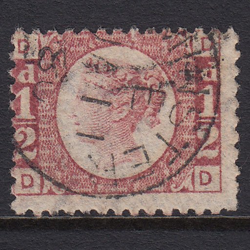 GB QV 1870 1/2d Rose-red (Plate 13) SG48-G4 DD FU CDS Cancel