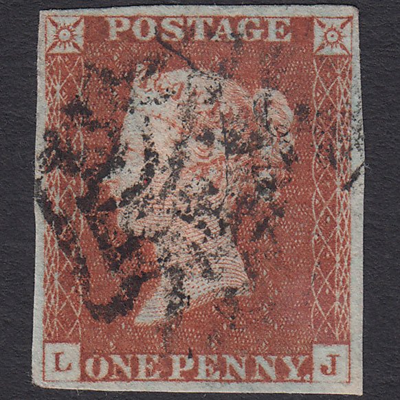 GB QV 1841 1d Red-brown (Plate 28) SG8-B1(1) GUideline LJ FU Maltese Cross