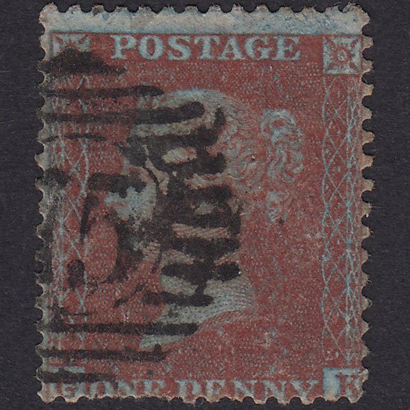 GB QV 1855 1d Plum Plate 19 SGC6(3) GK GU London D&S 75