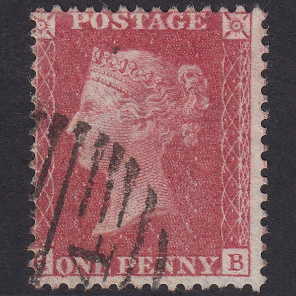 GB QV 1857 1d Rose-Red Plate 48 SG40-C10(1) HB FU London Cancel