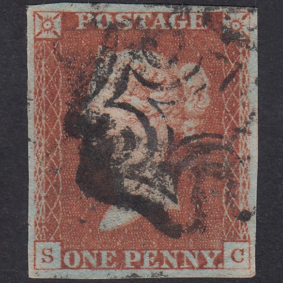 GB QV 1841 1d Red-Brown Plate 22 SG8-B1(1) SC Missing Imprimatur 4M MX